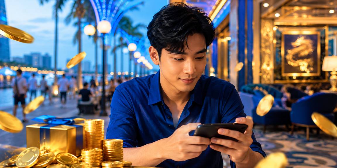 Casino di động Việt Nam với ánh sáng neon